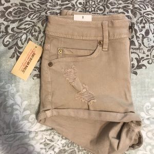 Ripped Cuffed Denim short , Safari